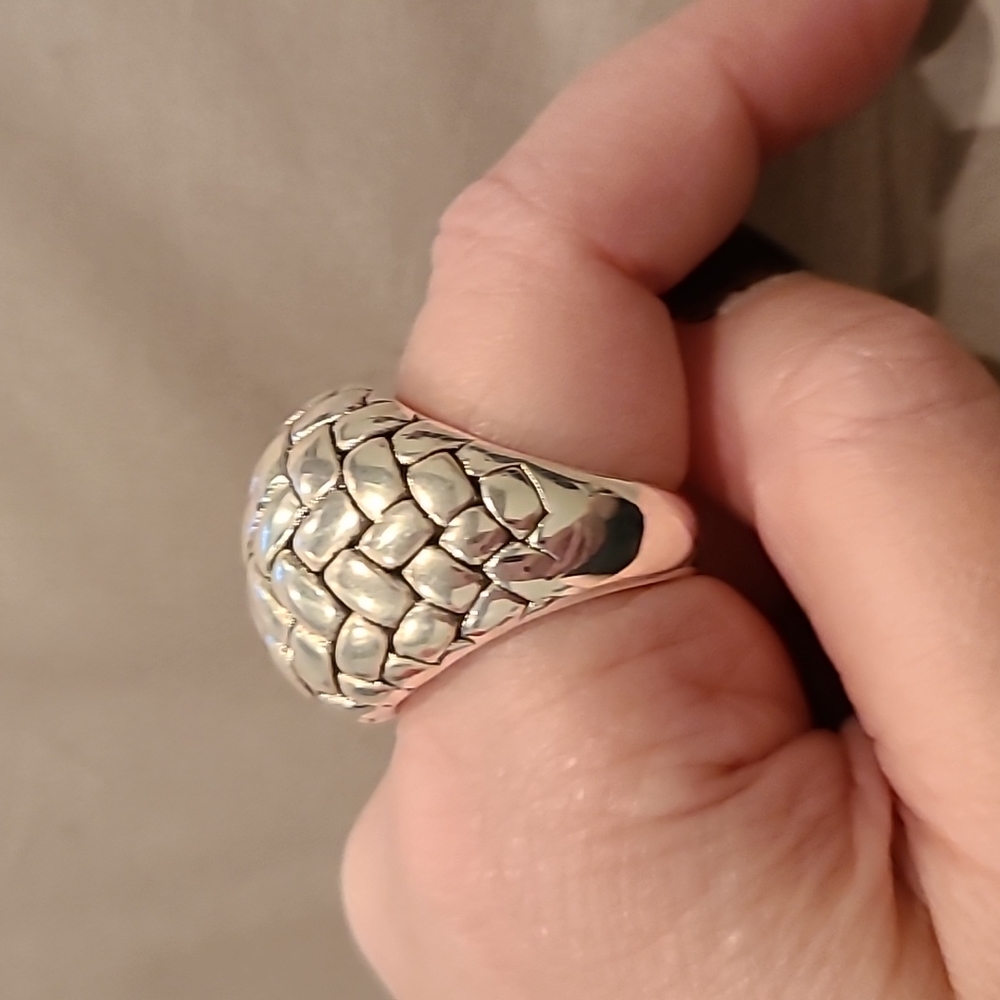 Sterling silver dome weave ring - Picture 2 of 7